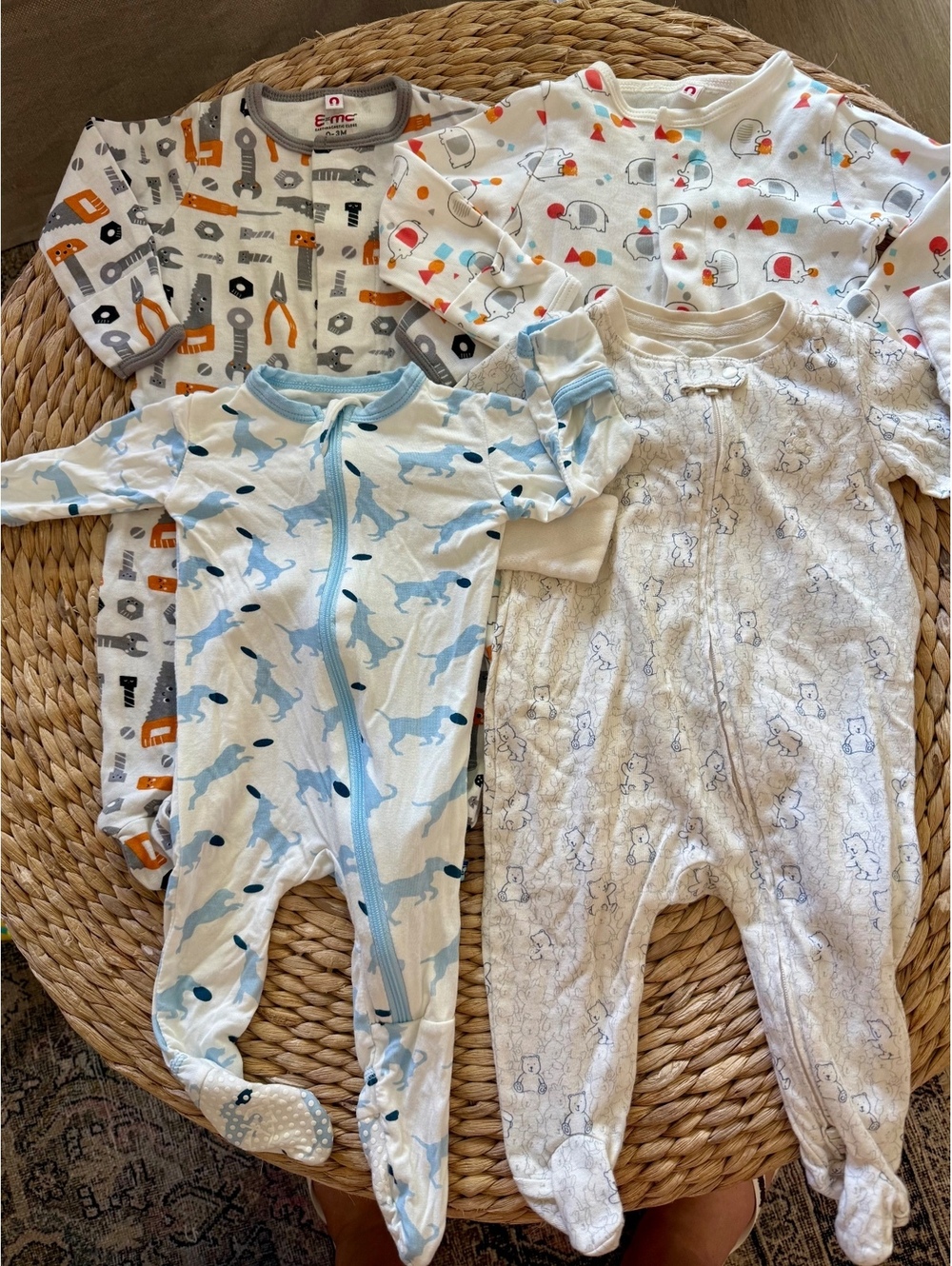 Lot of E=MC2, Kickee Pants and Gap Pajamas Sz 0-3 Months EUC